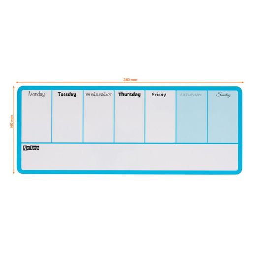 Organizador semanal magnético NOBO 140X360 mm, azul