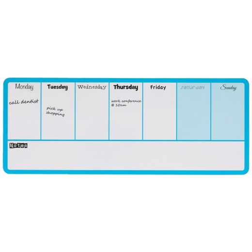 Organizador semanal magnético NOBO 140X360 mm, azul