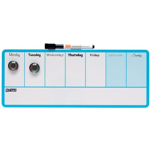 Organizador semanal magnético NOBO 140X360 mm, azul