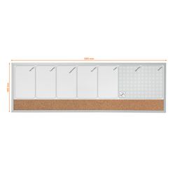 Organizador semanal magnético + quadro de cortiça (horizontal) NOBO 585x190 mm
