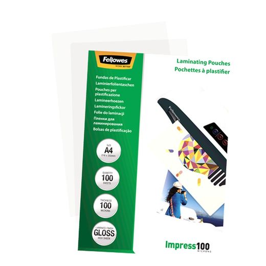 Pakke 100 Lamineringsærmer 100 mikron Blank A4