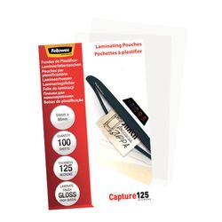 Pack 100 Pochettes de Pelliculage 125 microns Brillant 54x86mm