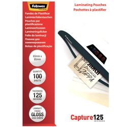 Opakowanie 100 rękawów do laminowania 125 mikronów Błyszczący 65x95mm