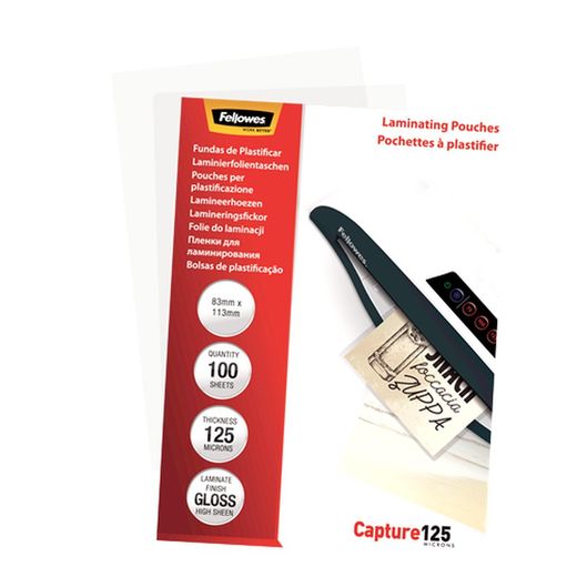 Opakowanie 100 Rękawów do Laminowania 125 mikronów Błyszczący 83x113mm