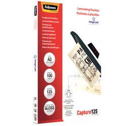 Confezione da 100 buste plastificate 125 micron lucide A3