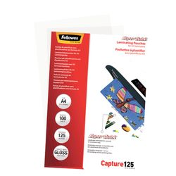 Pack 100 Laminating Sleeves 125 microns Gloss A4 High Speed