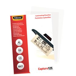 Pakke 100 lamineringsærmer 125 mikron Mate A3