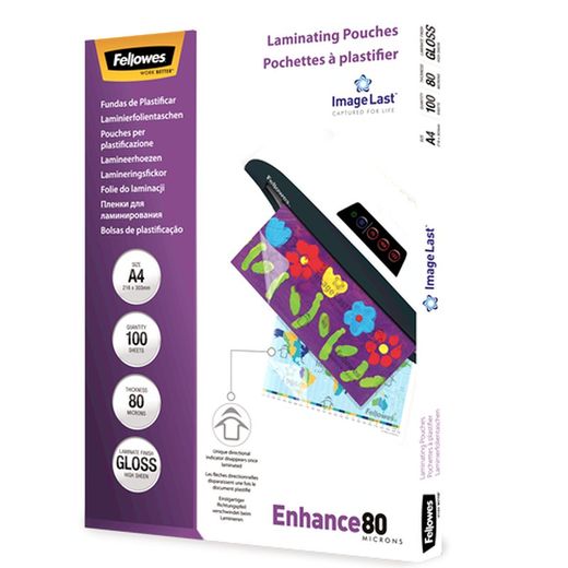 Packung mit 100 Laminierhüllen, 80 Mikron, glänzend, A4