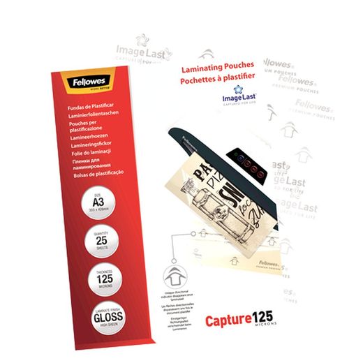 Opakowanie 25 rękawów do laminowania 125 mikronów Błyszczący A3