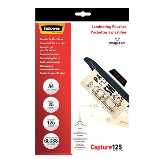 Opakowanie 25 rękawów do laminowania 125 mikronów Błyszczący A4