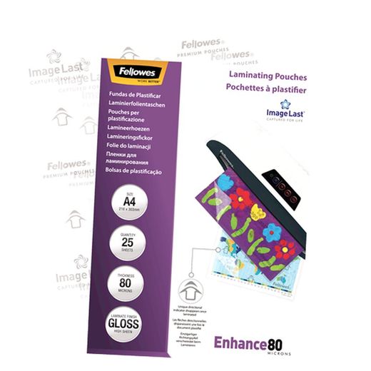 Pakke 25 Lamineringsærmer 80 mikron Blank A4