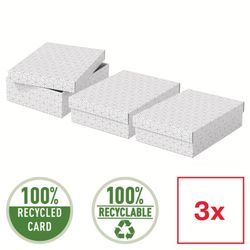 Pack de 3 caixas médias de oferta e arrumação (360x265x100mm), brancas