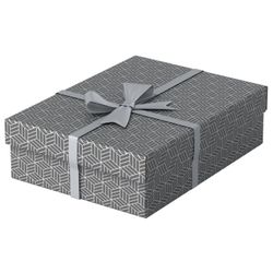 Confezione da 3 scatole regalo medie (360x265x100mm), grigie