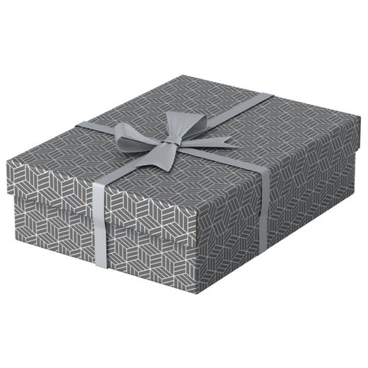 Confezione da 3 scatole regalo medie (360x265x100mm), grigie