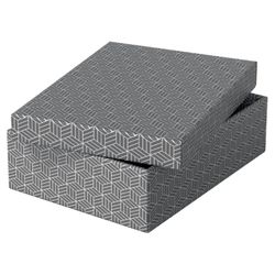 Confezione da 3 scatole regalo medie (360x265x100mm), grigie