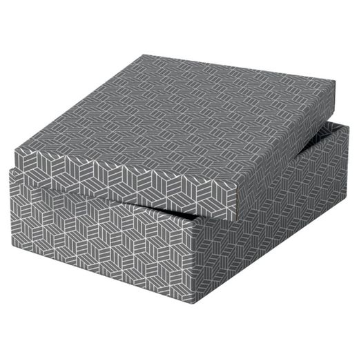 Confezione da 3 scatole regalo medie (360x265x100mm), grigie