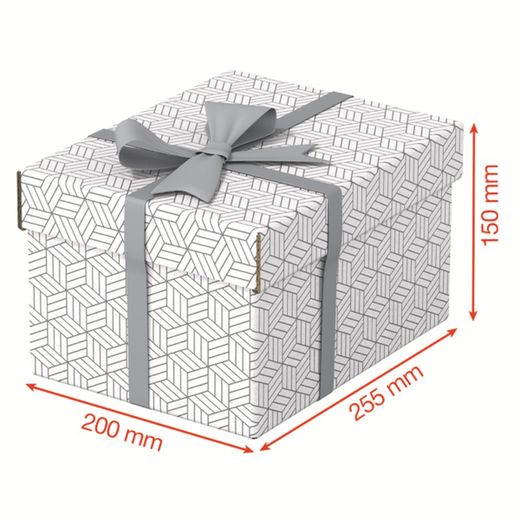 Confezione da 3 piccole scatole regalo e contenitori (255x200x150mm), bianche