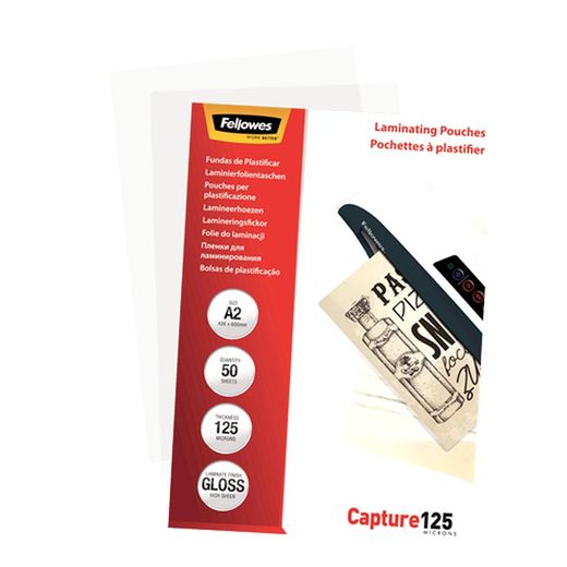Pakke 50 Lamineringsærmer 125 mikron Glans A2