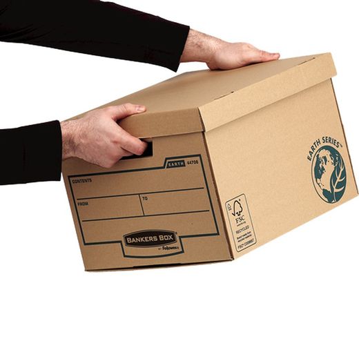 Lot de 10 conteneurs de fichiers à couvercle fixe avec assemblage manuel