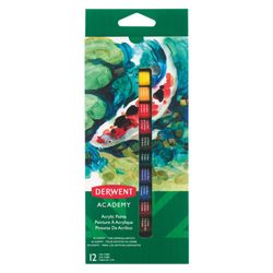 Pack de 12 tubos pintura acrílica Derwent de 12ml