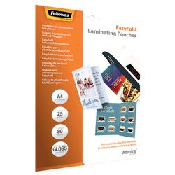 Pack de 25 Fundas de Plastificar Adhesivas EasyFold 80 micras A4