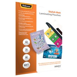 Pack de 25 Fundas de Plastificar Mate 80 micras A3