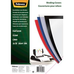 Pack de 50 portadas PP transparente 450 micras rayada