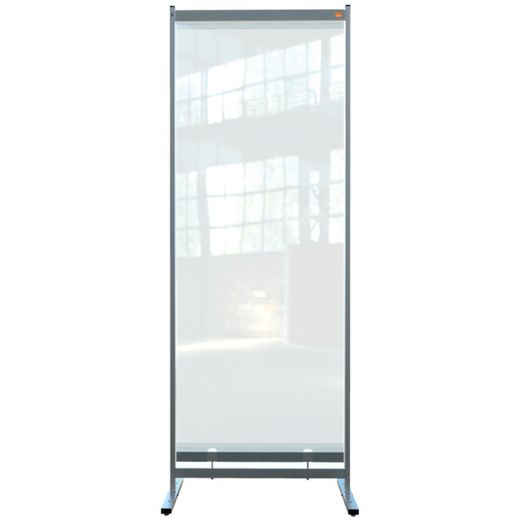 Premium Plus-Bodenbelag in voller Länge, freistehende, durchsichtige PVC-Trennwände, 780 x 2060 mm