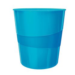 Papelera Leitz WOW. Capacidad 15 litros, azul
