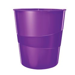 Papelera Leitz WOW. Capacidad 15 litros, violeta