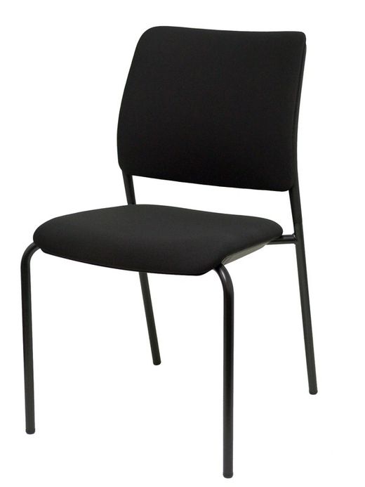 PIQUERAS Y CRESPO. Pack de 4 sillas To-sync meet. Pack de sillas confidentes ergonómicas, apilables, multiusos y estructura en color negro  Asiento y respaldo tapizados en tejido focus color negro