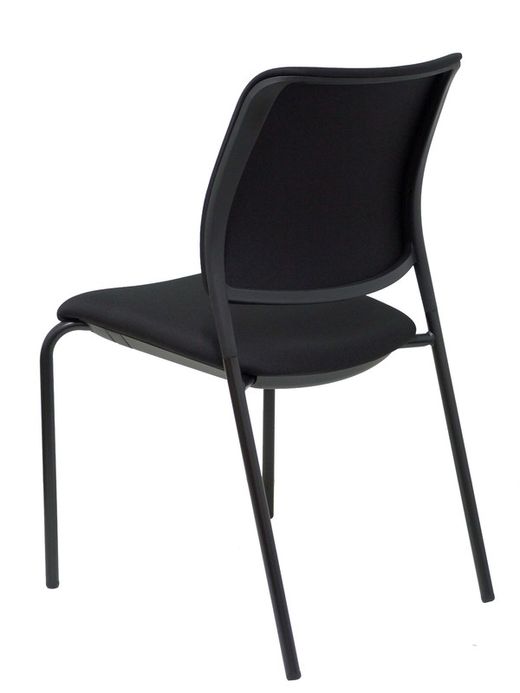 PIQUERAS Y CRESPO. Pack de 4 sillas To-sync meet. Pack de sillas confidentes ergonómicas, apilables, multiusos y estructura en color negro  Asiento y respaldo tapizados en tejido focus color negro