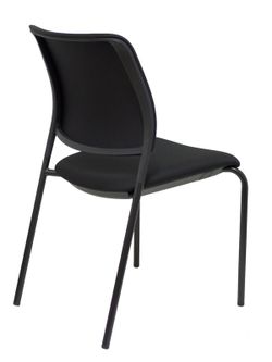 PIQUERAS Y CRESPO. Pack de 4 sillas To-sync meet. Pack de sillas confidentes ergonómicas, apilables, multiusos y estructura en color negro  Asiento y respaldo tapizados en tejido focus color negro