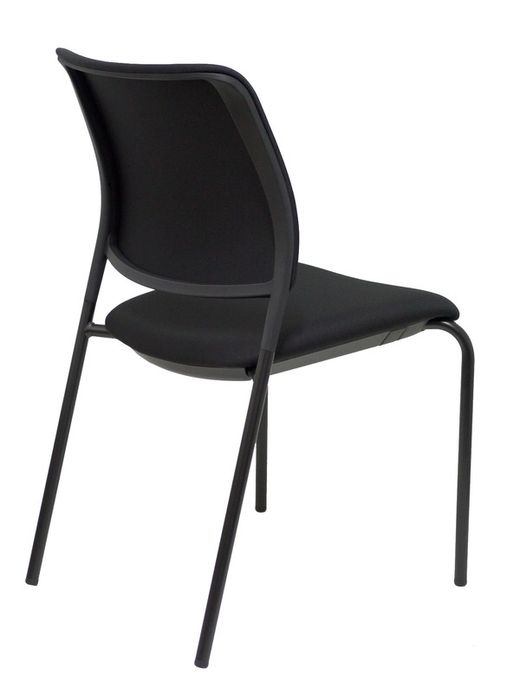 PIQUERAS Y CRESPO. Pack de 4 sillas To-sync meet. Pack de sillas confidentes ergonómicas, apilables, multiusos y estructura en color negro  Asiento y respaldo tapizados en tejido focus color negro