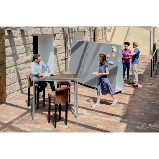 Tableau blanc amovible et portable 1800 x 900 mm - cadre gris