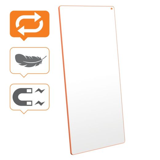 Removable and portable whiteboard 1800 x 900 mm - orange frame