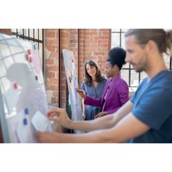 Removable and portable whiteboard 1800 x 900 mm - orange frame