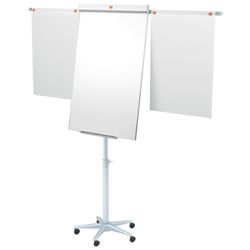 NOBO Classic Nano Clean™ mobile Whiteboard-Staffelei + ausziehbare Arme, weiß