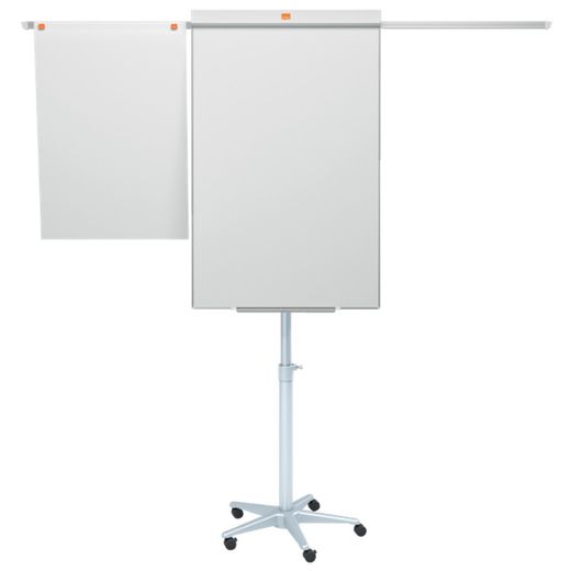 NOBO Classic Nano Clean™ mobile Whiteboard-Staffelei + ausziehbare Arme, weiß