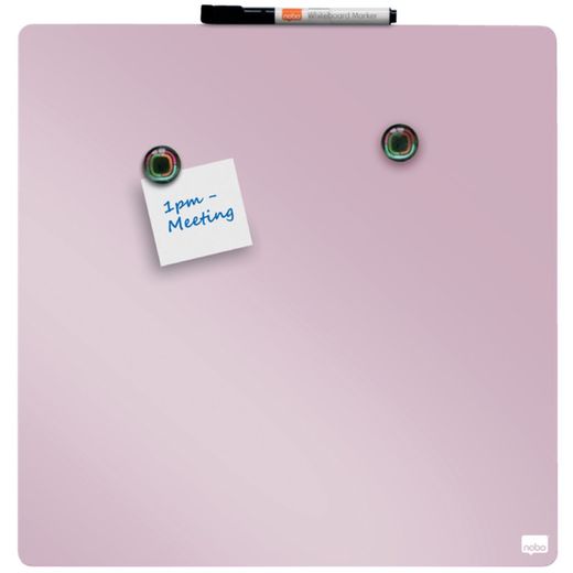 Tableau blanc domestique magnétique NOBO 360x360 mm, rose
