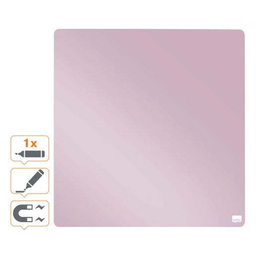Tableau blanc domestique magnétique NOBO 360x360 mm, rose