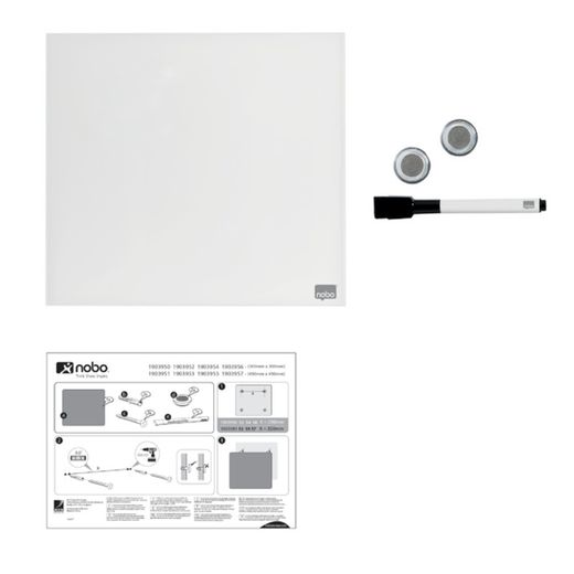 NOBO Glas-Magnettafel 450x450 mm, weiß
