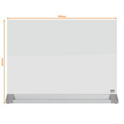 NOBO Magnetisches freistehendes Whiteboard aus Glas, weiß
