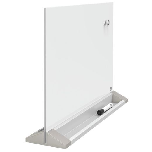 NOBO Magnetisches freistehendes Whiteboard aus Glas, weiß