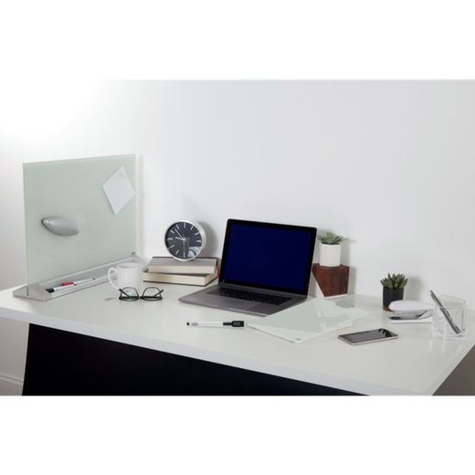 NOBO Magnetisches freistehendes Whiteboard aus Glas, weiß