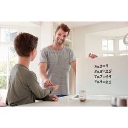 NOBO Magnetisches freistehendes Whiteboard aus Glas, weiß