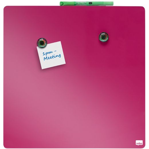 Pizarra magnética NOBO 360x360 mm, fucsia