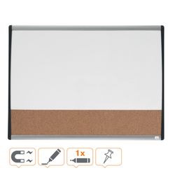 Magnetisches Whiteboard und Pinnwand aus Kork (horizontale Teilung) NOBO 585x430 mm