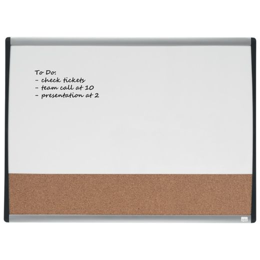 Magnetisches Whiteboard und Pinnwand aus Kork (horizontale Teilung) NOBO 585x430 mm