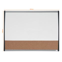 Magnetisches Whiteboard und Pinnwand aus Kork (horizontale Teilung) NOBO 585x430 mm